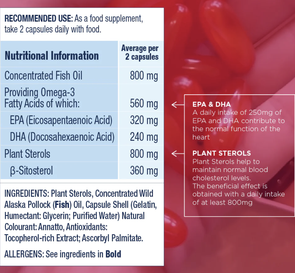 Wiley's Finest Wild Alaskan Fish Oil CHOLESTEROL SUPPORT 90 capsules - Image 3