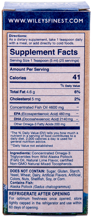 Wiley's Finest Wild Alaskan Fish Oil SUMMIT DHA 1255m 12l - Image 2