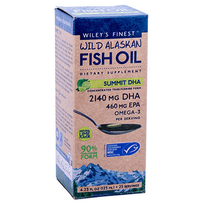 Wiley's Finest Wild Alaskan Fish Oil SUMMIT DHA 1255m 12l