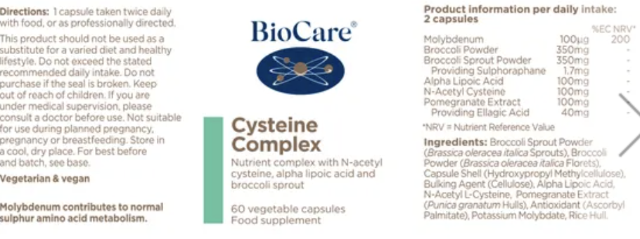 BioCare Cysteine Complex - 60 vcaps - Image 2